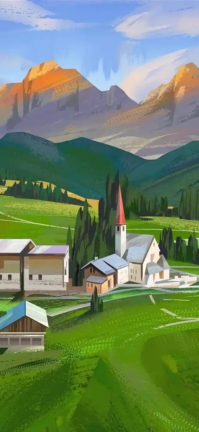 唯美清新风景插画,向往中的美好生活