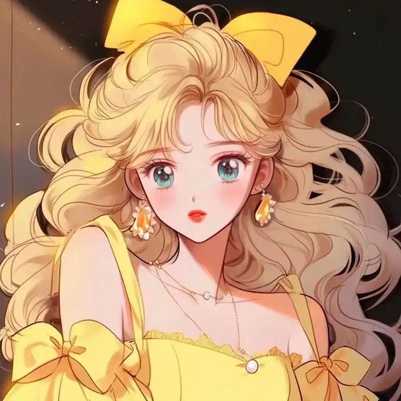 动漫气质美女头像/黄色系 青春气质有活力的头像939393