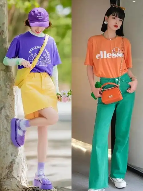 一个正确的多巴胺穿搭,不仅仅要服装颜色选择正确,色彩搭配也是很重要