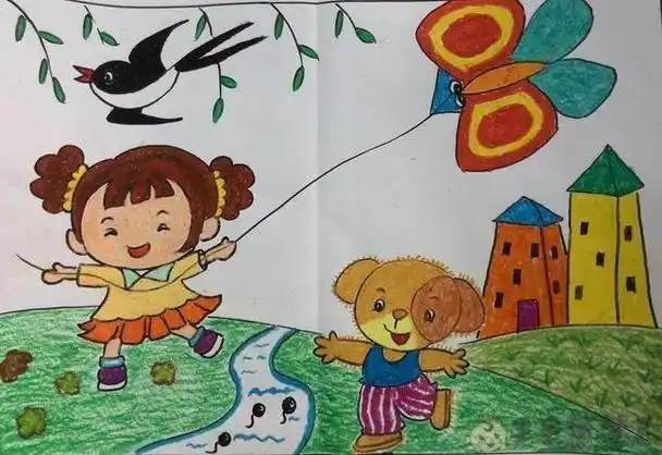 美丽的春天简笔画一年级