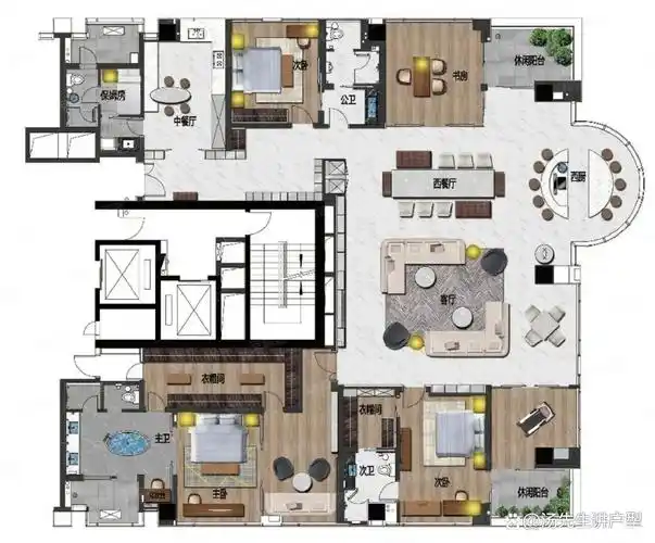 500平米大平层中的天花板户型你爱了么