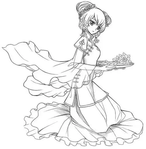 雪绯yanny从朱纪格转采于2020-09-12 11:31:44动漫线描《古风》线稿集