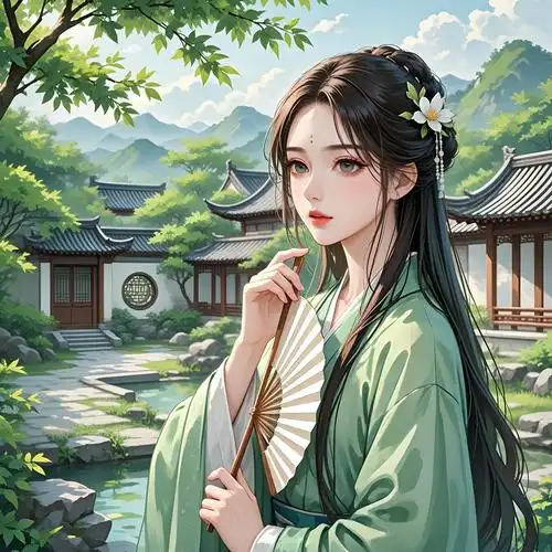 绿衣古风女子动漫头像💖