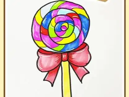 棒棒糖简笔画_棒棒糖简笔画带颜色_棒棒糖简笔画大全可爱 - 抖音