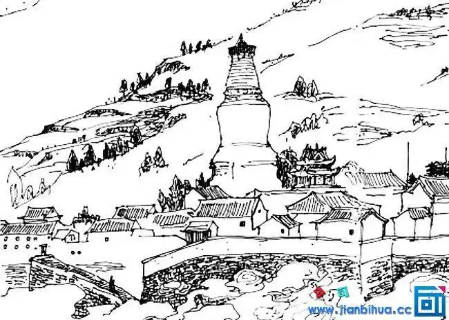 忻州五台山的简笔画 简笔画图片大全-普车都