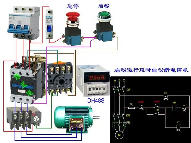 380v6511交流接触器与2相380v时间继电器怎么接线?