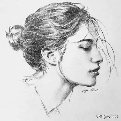少女铅笔手绘 | 韩国插画师果戈人像素描专辑