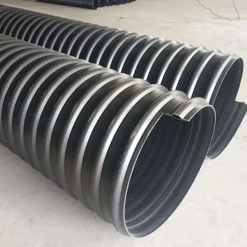 hdpe钢带管聚乙烯pe波纹管增强型大口径排污管材dn800管道厂家