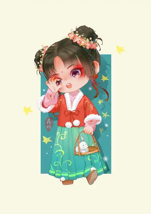 圣诞节q版古风人物