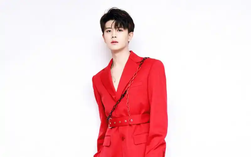 任嘉伦红色西装帅气写真桌面壁纸