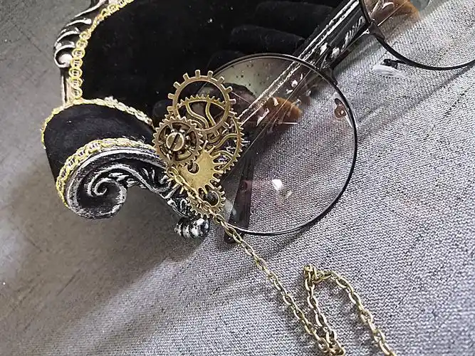 代发蒸汽朋克眼镜lolita 基佬道具链条齿轮不对称暗黑哥特