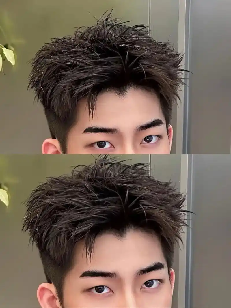男生夏季清爽发型钢夹前刺#发型改变气质 #发型教程 #让你笑