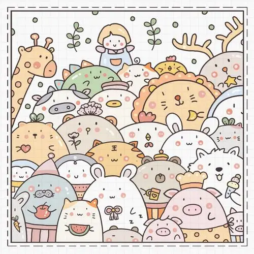 简笔画绘画可爱的小动物们