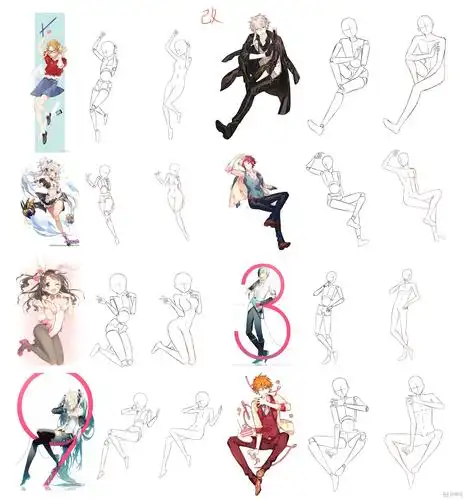 日系人体比例练习-动漫人物入门训练