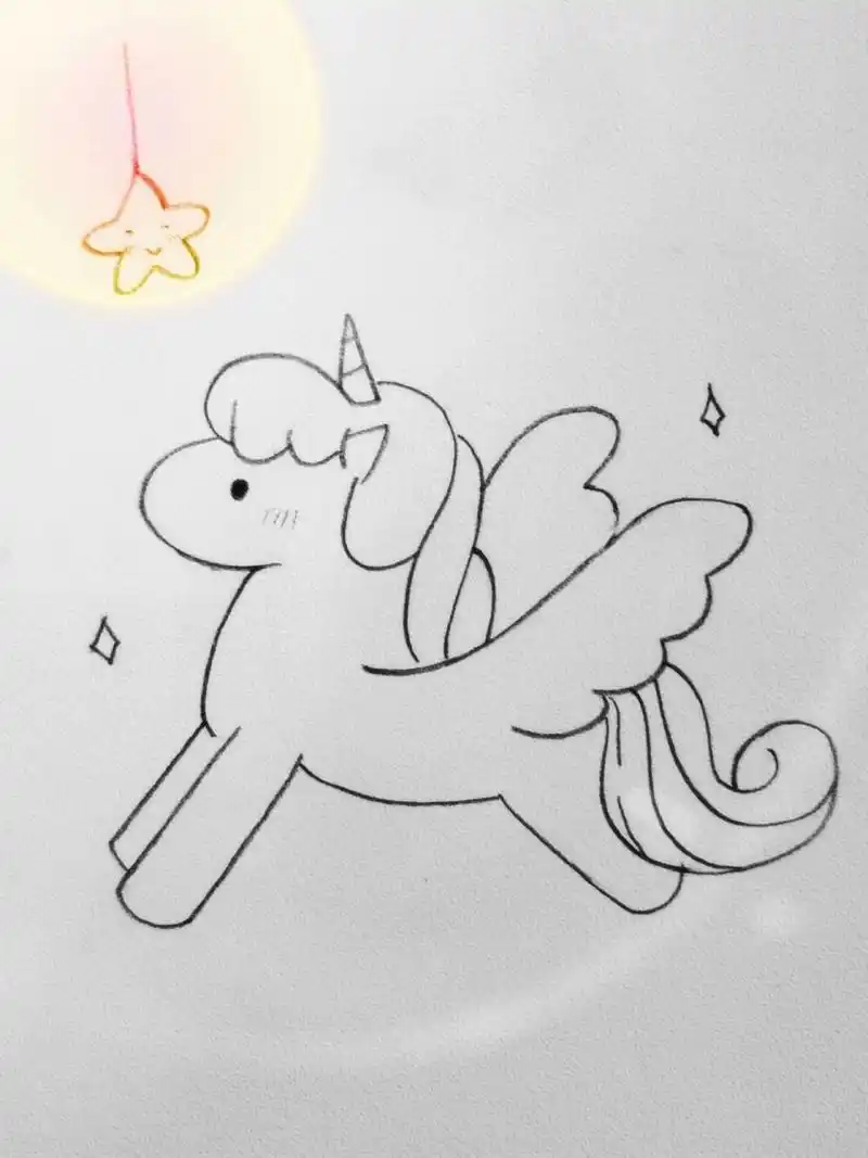 今日简笔画‖独角兽(内有教程90) 必须承认生命中的大部分时光是