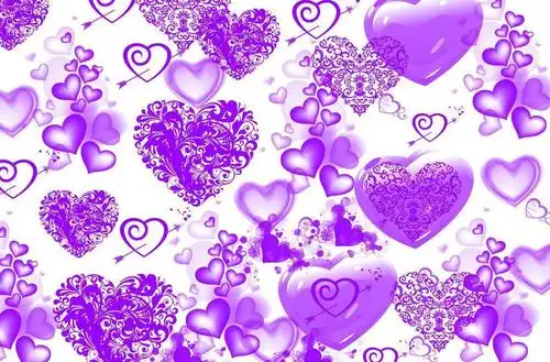 心型花纹紫色图片_jpg壁纸/墙画壁纸_装饰素材_免费设计图片素材下载