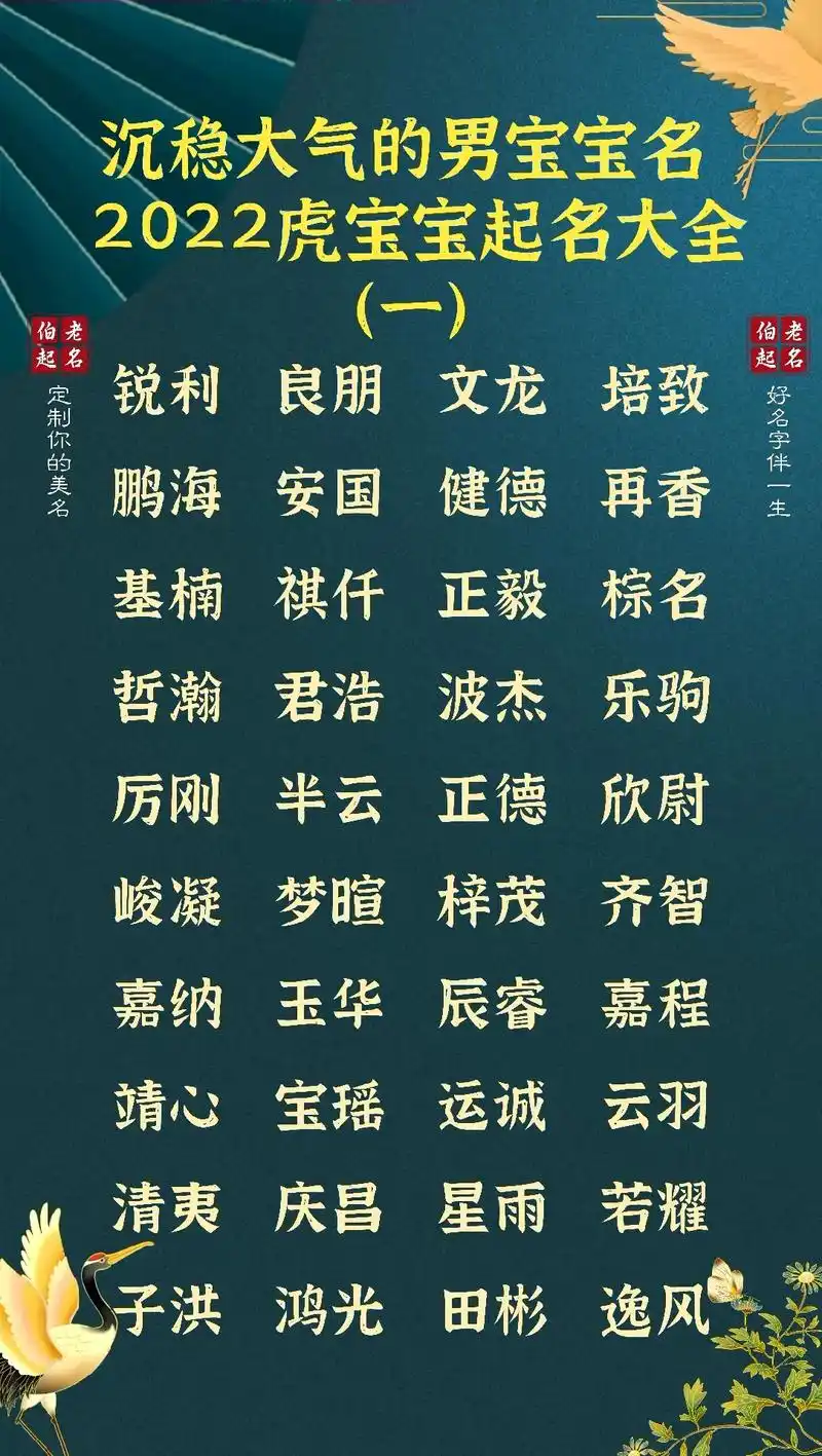 沉稳大气的男孩名,2022虎宝宝起名大全.#抖音图文来了 # - 抖音