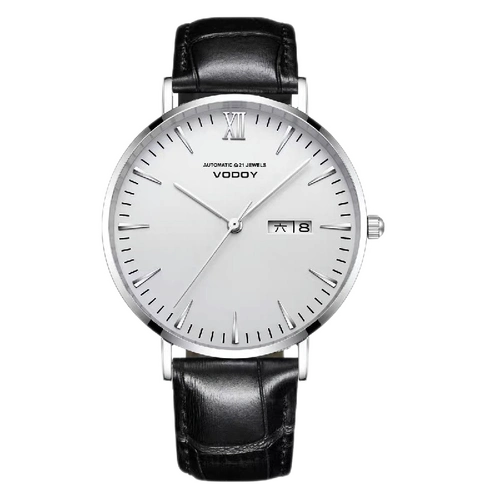 vodoy沃度匠心系列瑞士机械表手表男官方男士腕表黑色