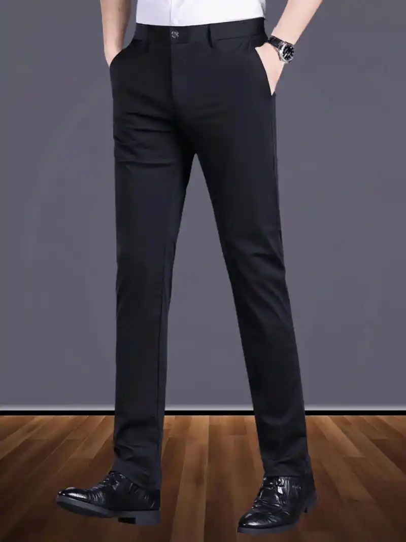罗蒙商务弹力休闲裤男款夏季薄款男士时尚百搭直筒裤子男透气男裤