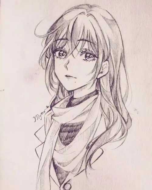 动漫少女素描图片可爱(一波素描动漫美女又强势来袭) - 赤虎壹号