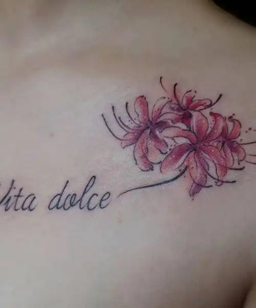 彼岸花,纹身师西西纹身图片_胸部纹身图案