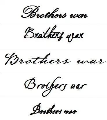 brothers war的英文连笔字体