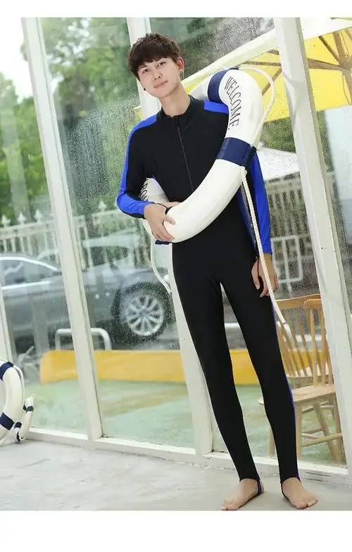 品牌: kj 商品名称:法国kj   潜水服全身连体男士防晒长袖游泳衣保守