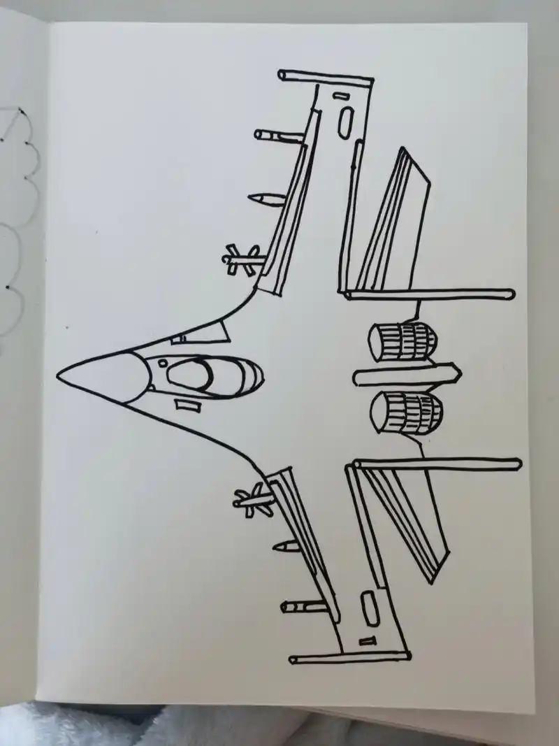 飞机简笔画 三种类型,方便学生了解同分类,只画外形,颜色,装饰,让学生