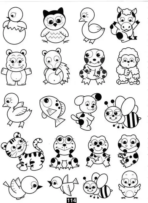 各种小动物的100种简笔画法超级实用的素材建议收藏