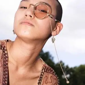 单片眼镜眼镜带复古半截有度数链子镜片装饰网红单只朋克风英伦风