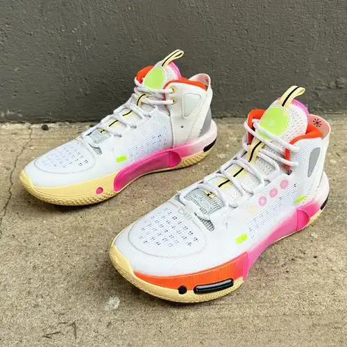 李宁韦德幻影4耐磨缓震男鞋透气男子实战篮球鞋白粉abps0571