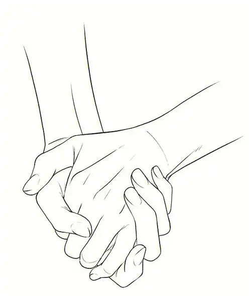 板绘素材牵手手部参考练习素材绘画素材