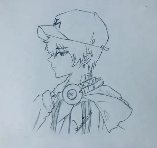 铅笔画男生侧颜杀