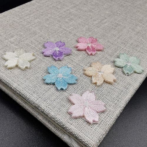 樱花刺绣贴自粘衣服补丁图案布贴小贴花补洞高端绣花贴布羽绒服贴