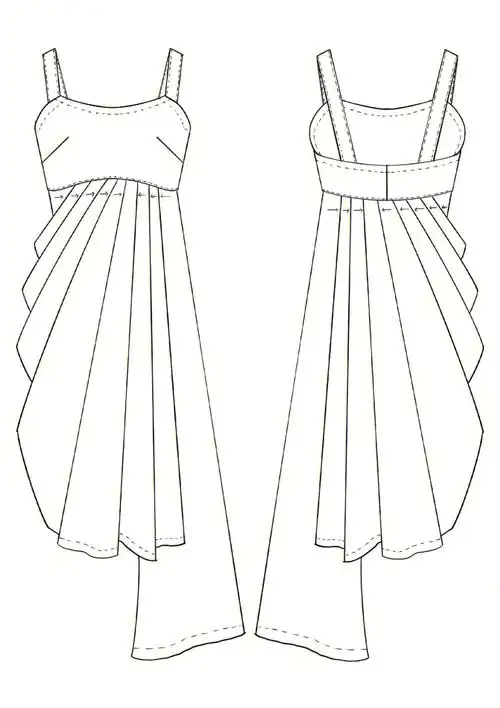 服装设计款式图  #服装  #服装设计手绘  #服装款式图  #连衣裙