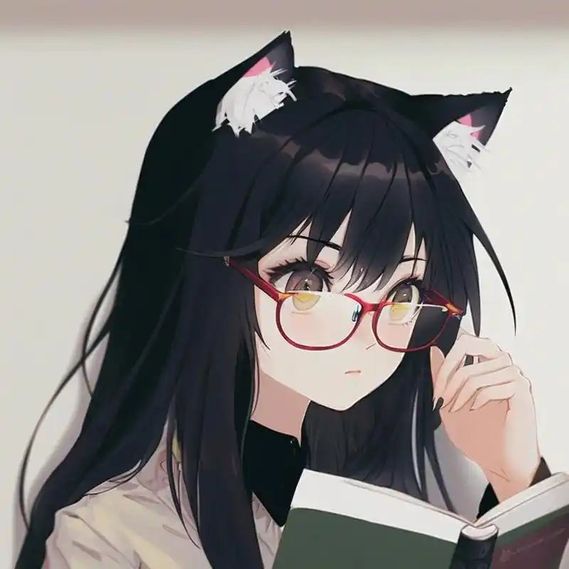 爱学习的猫耳娘.#二次元少女 #头像控 #可爱头像 #头像可 - 抖音