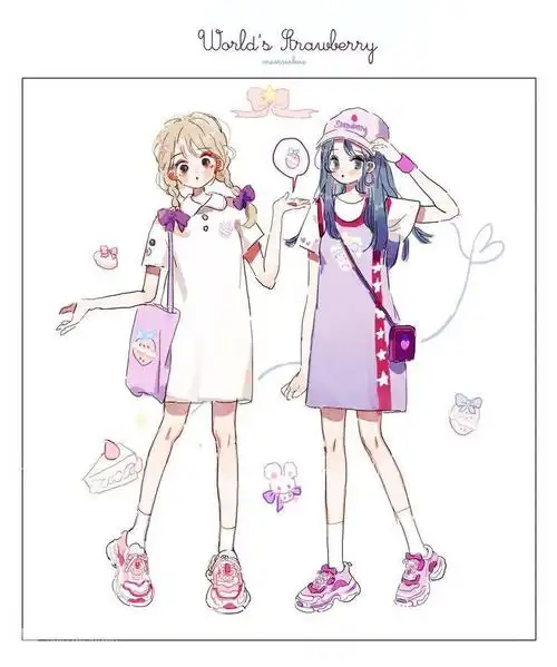 【精选动漫】可爱小女生全身图,卡哇伊