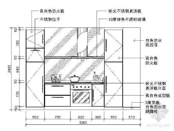 [分享]室内厨房cad立面图资料下载