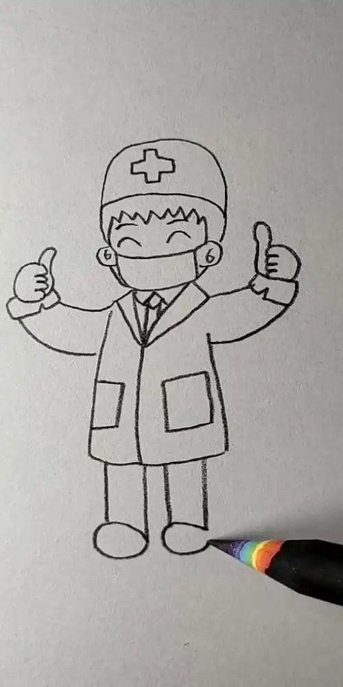 简笔画#教你画医生,致敬所有一线医护人员!