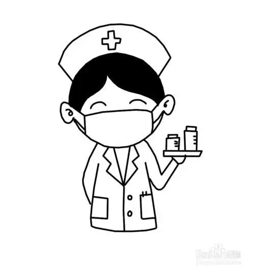 可爱的护士姐姐简笔画