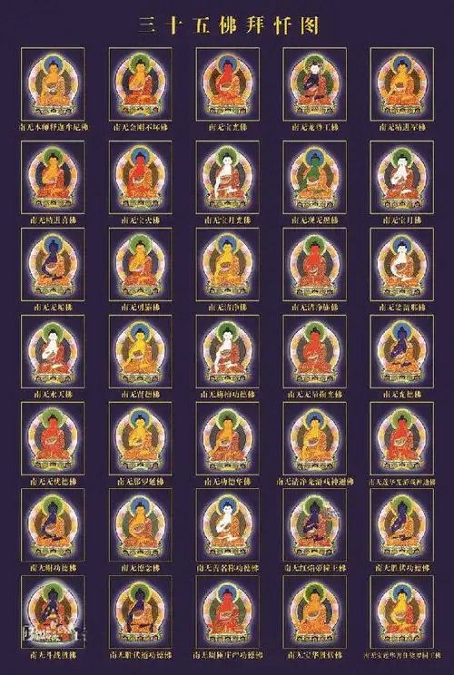 多张精美的三十五佛图片见者礼拜功德无量