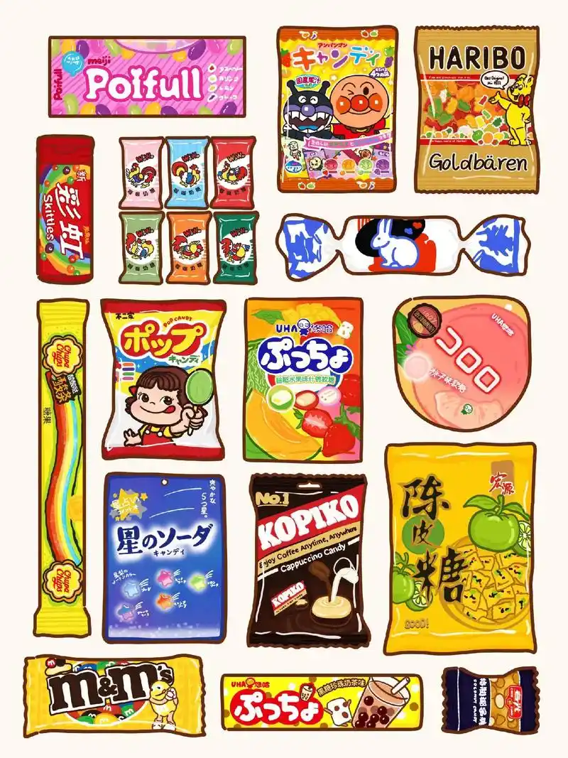 原创手绘零食糖果合集 #画画  #手绘 #原创 #零食推荐  - 抖音