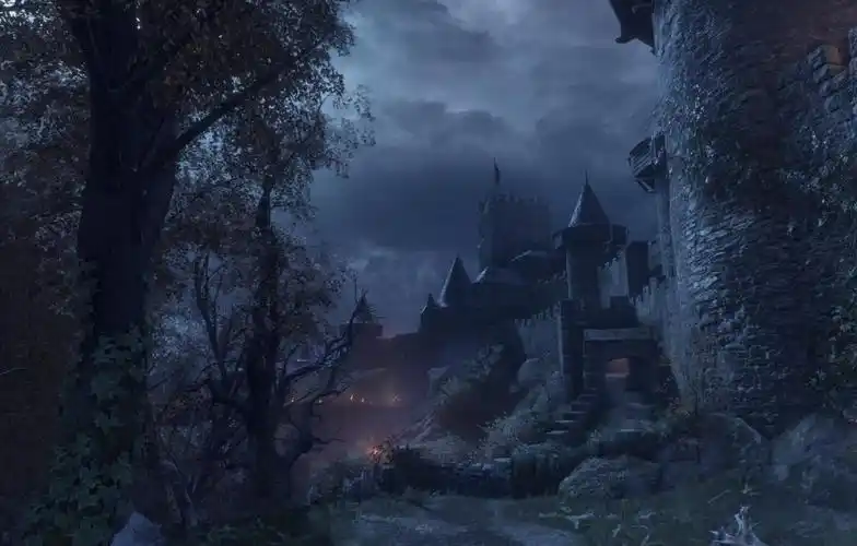 夜色下的黑暗古堡