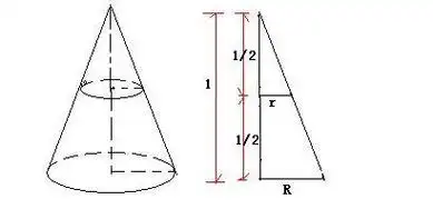 如图,圆锥形容器中装有0.