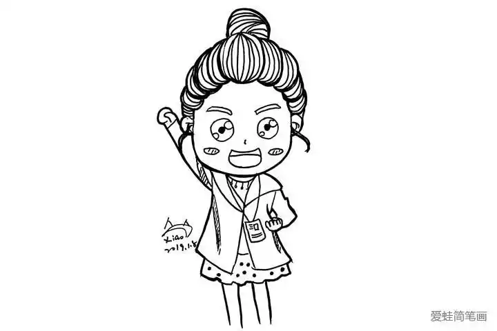 卡通人物薛杉杉简笔画
