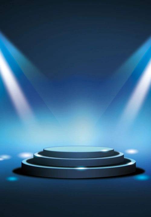 蓝色灯光照耀着的舞台背景素材