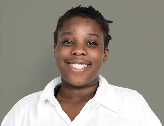 非洲女人,微笑,工作室,头像,概念_高清图片_全景视觉