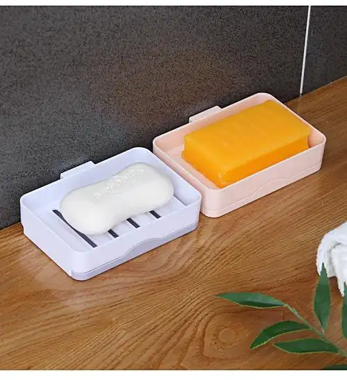 创意免钉壁挂式香皂肥皂盒双层大号洗衣皂盒沥水皂盒卫生间置物架