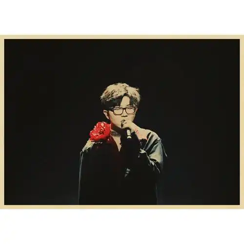 毛不易海报 牛皮纸画 复古怀旧风格 音乐画报 流行音乐 画 男歌手