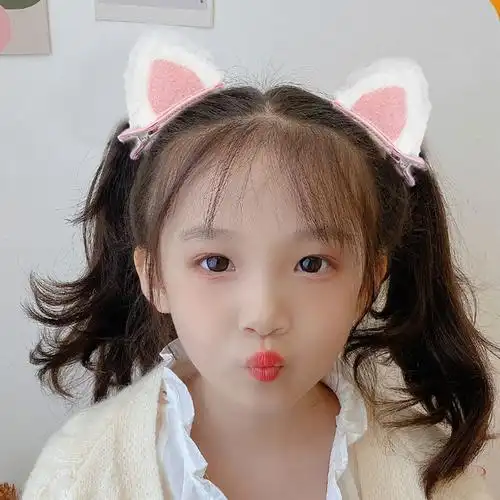 可爱儿童发夹发饰刘海夹碎发前额小女孩秋冬毛茸茸发夹网红发卡女